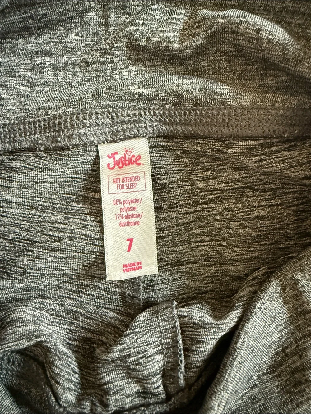 Justice Charcoal Leggings with Rainbow Side Logo